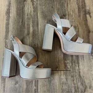 AGL Silver Platform Chunky Sandals